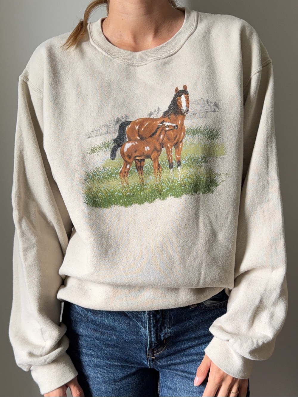 Horse Graphic Crewneck Sweatshirt